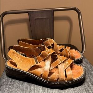 Josef Seibel Brown Leather Sandals Sz 5/5.5